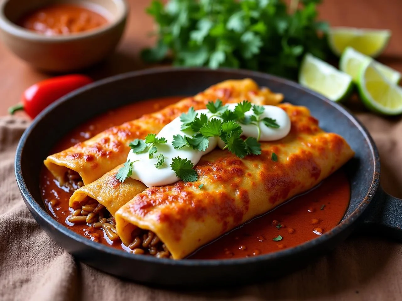 Chicken Enchiladas Rojas