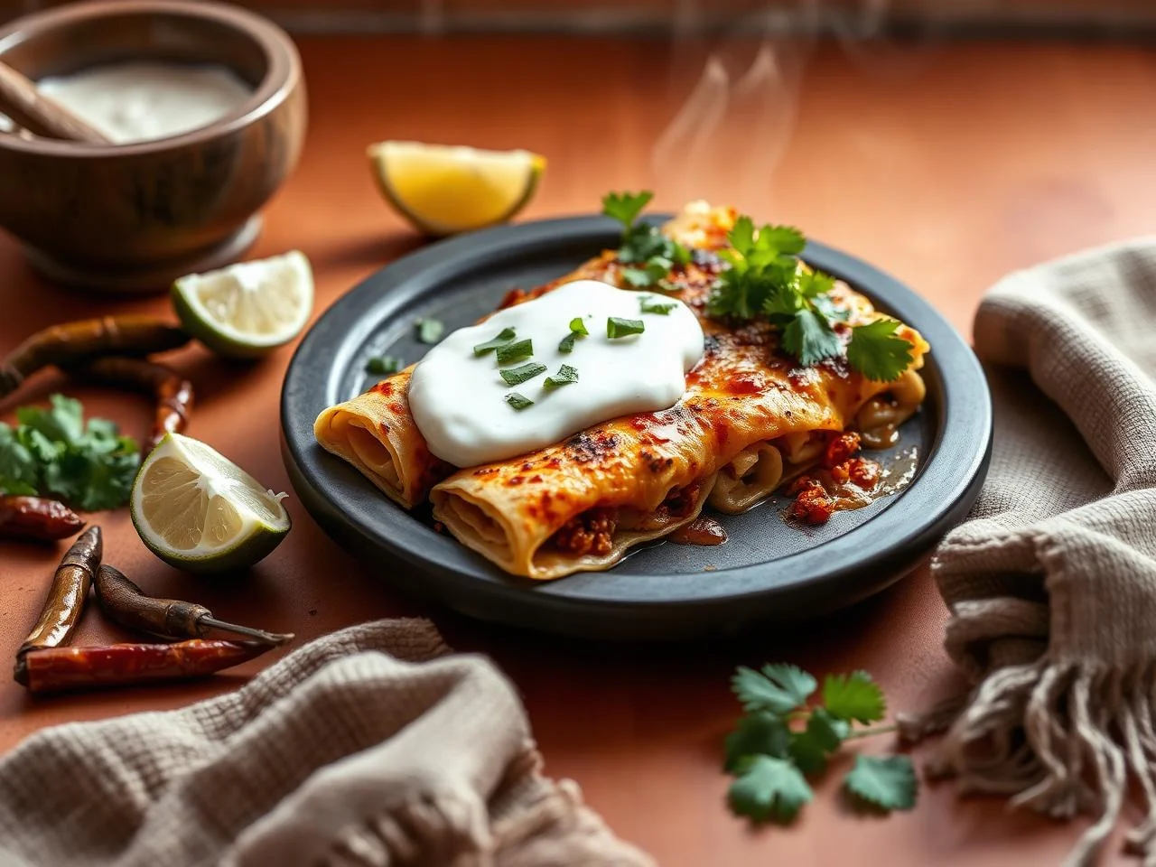 Chicken Enchiladas With Sour Cream Sauce