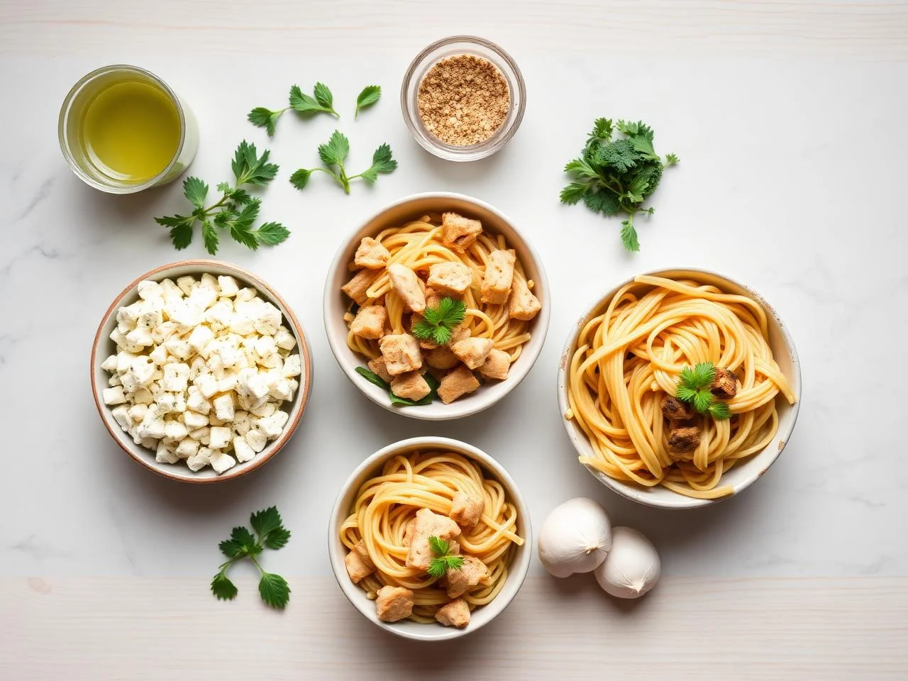 Ingredients for Chicken Feta Pasta