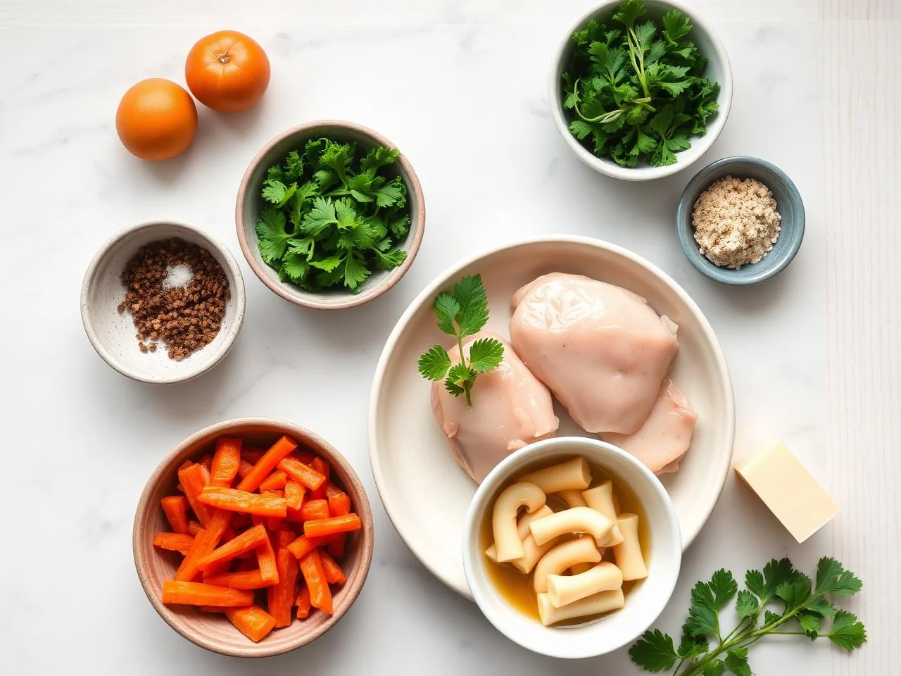 Ingredients for Chicken Fricassee