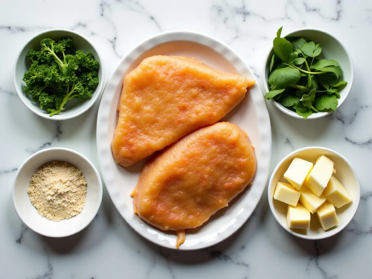Ingredients for Chicken Parmesan (Almond Flour Crusted)