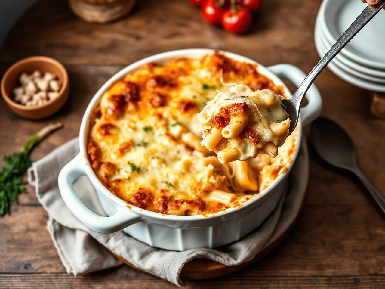 Chicken Parmesan Pasta Bake
