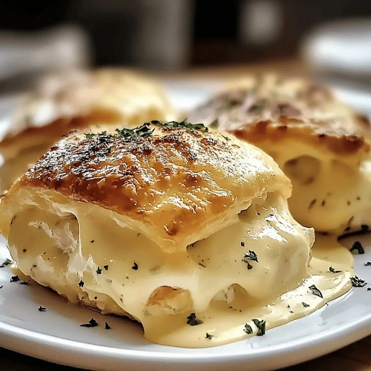 Chicken Pillows with Creamy Parmesan Sauce for Cozy Nights