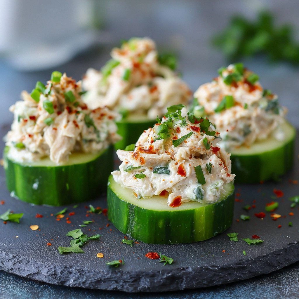 Chicken Salad Cucumber Bites :