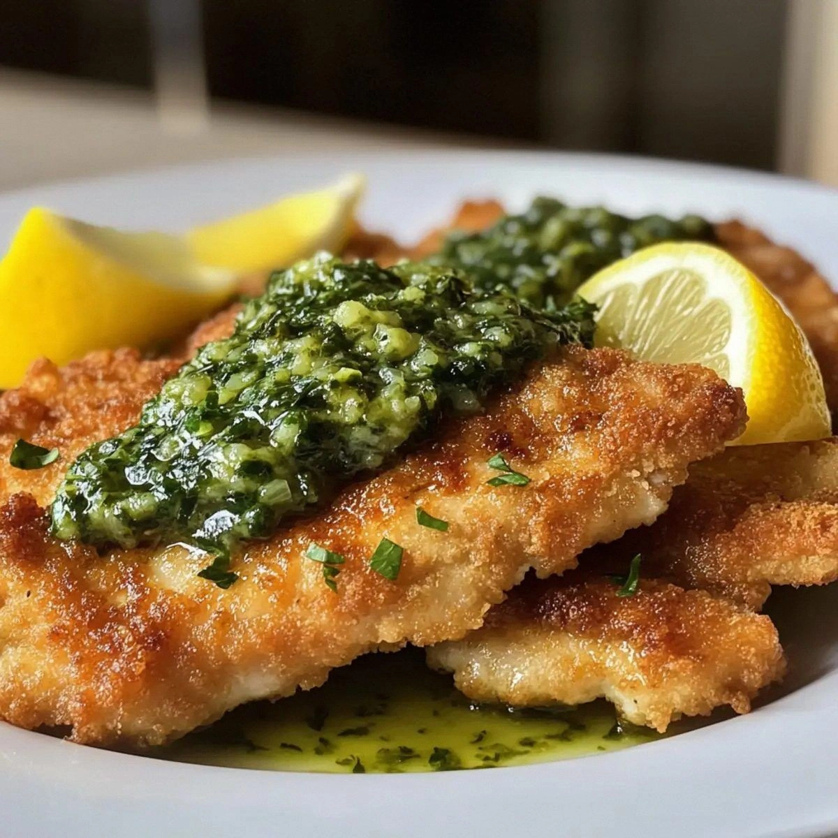 Chicken Salmoriglio: Crispy Chicken with Zesty Lemon Sauce