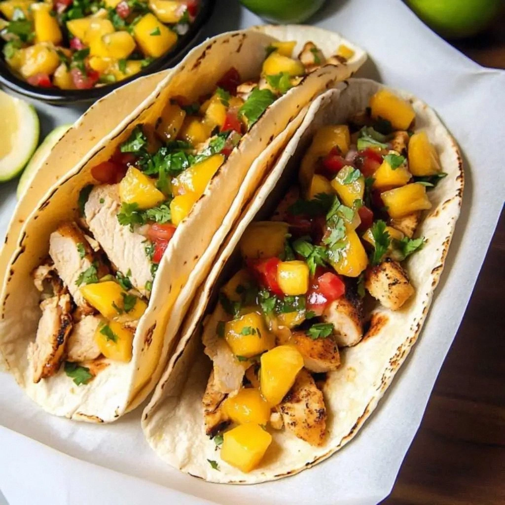 Chicken Tacos with Mango Salsa