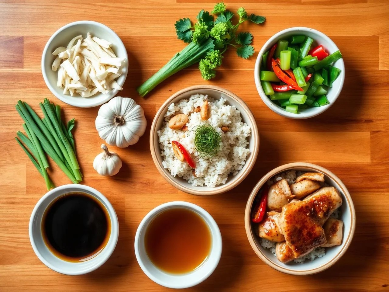 Ingredients for Chicken Teriyaki Donburi