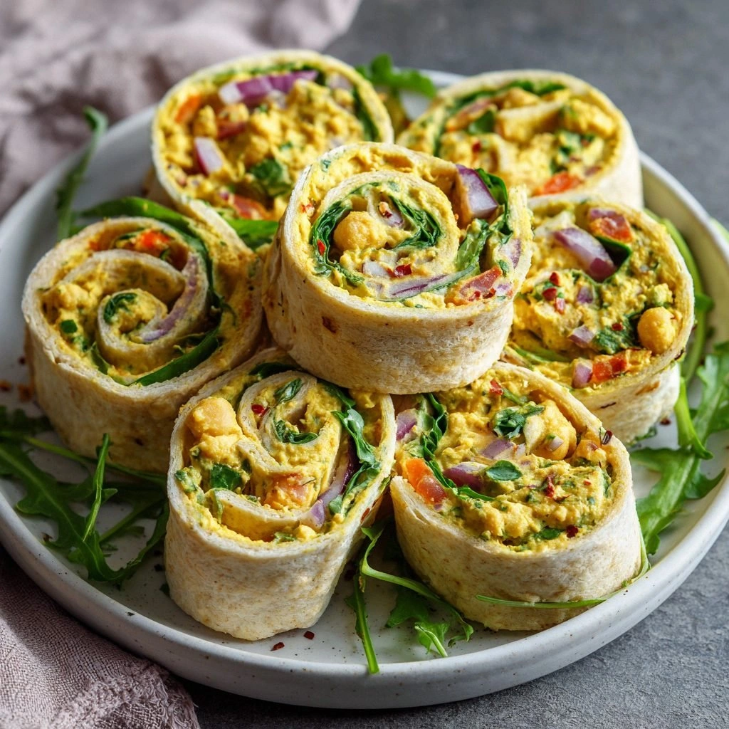 Chickpea Salad Pinwheels : Eas