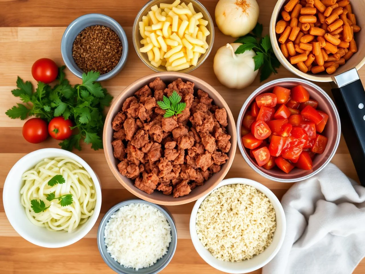 Ingredients for Chili Mac Casserole