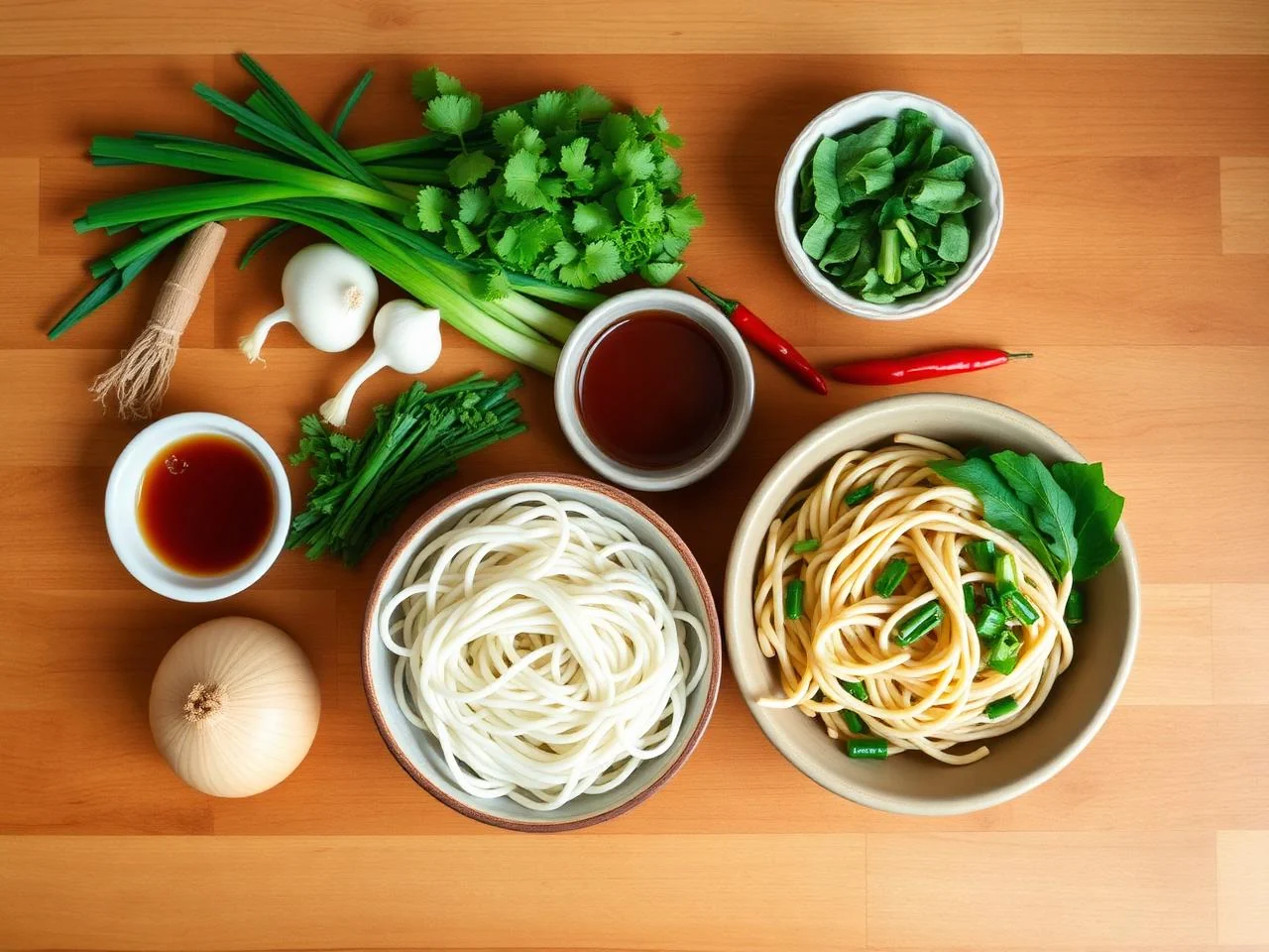 Ingredients for Chinese Egg Noodle Stir Fry