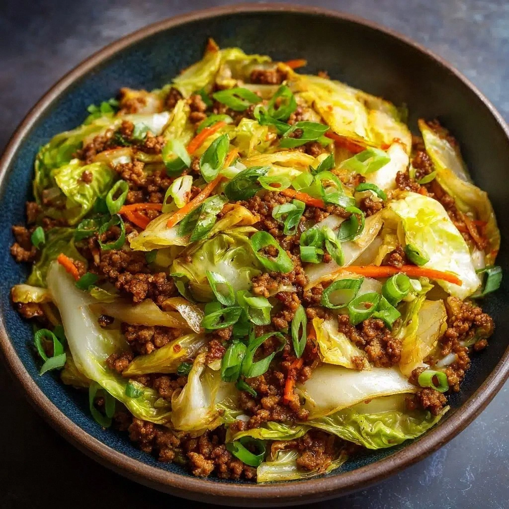 Chinese Ground Beef & Cabbage 