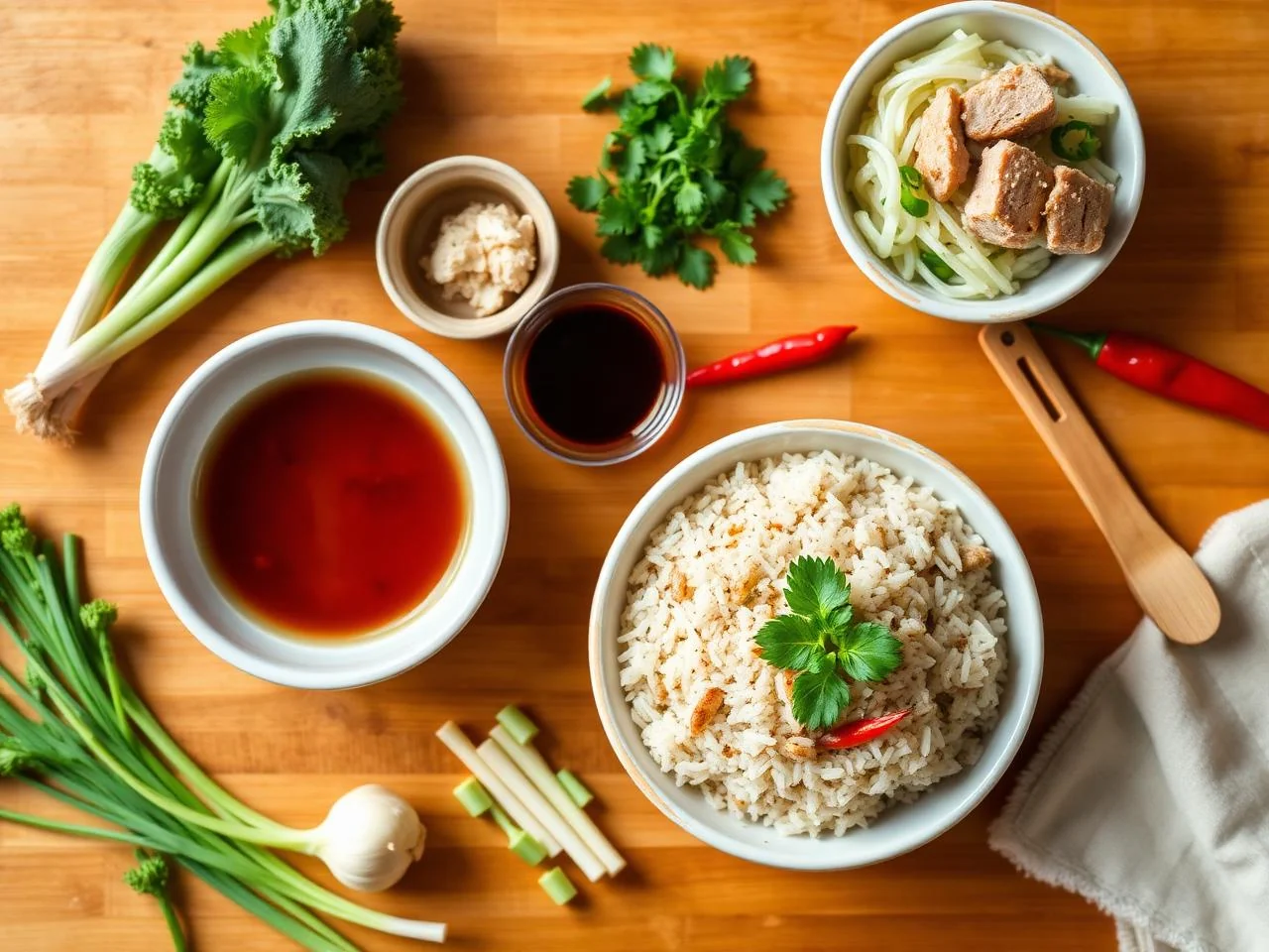 Ingredients for Chinese Roast Pork Fried Rice