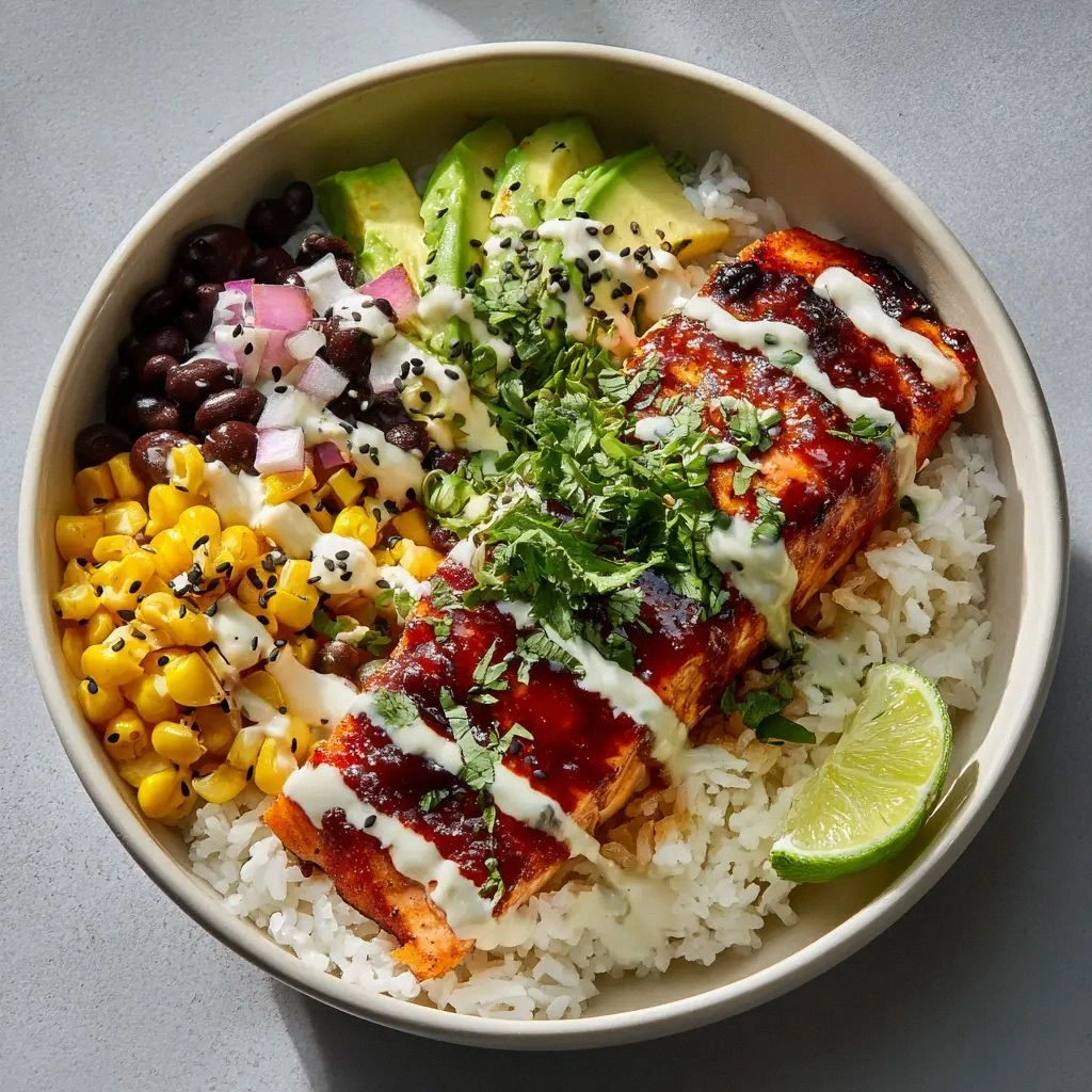Chipotle Honey Salmon Bowls: A