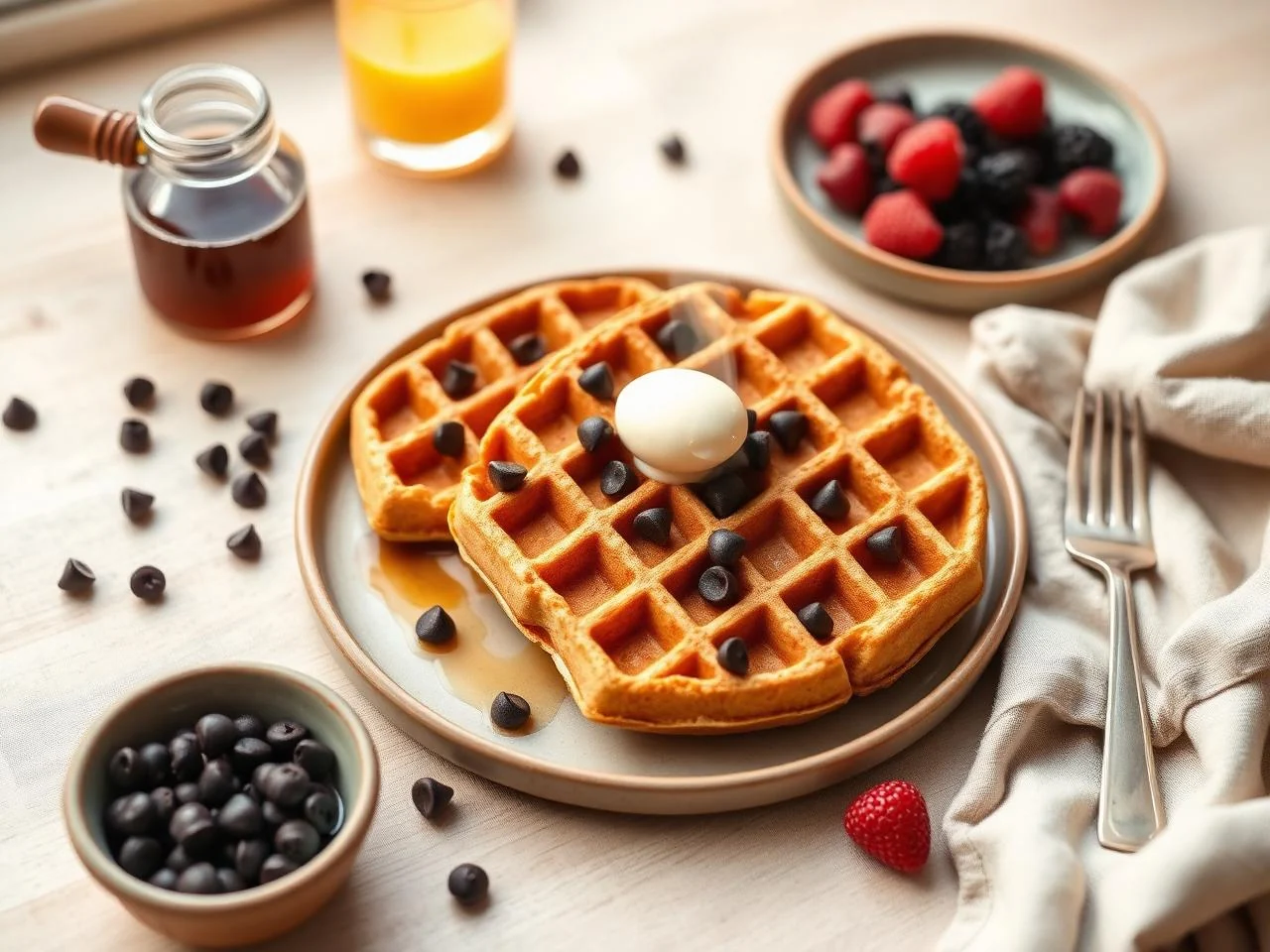 Chocolate Chip Waffles