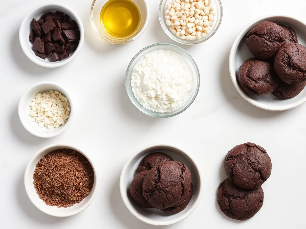 Ingredients for Chocolate Crinkle Cookies