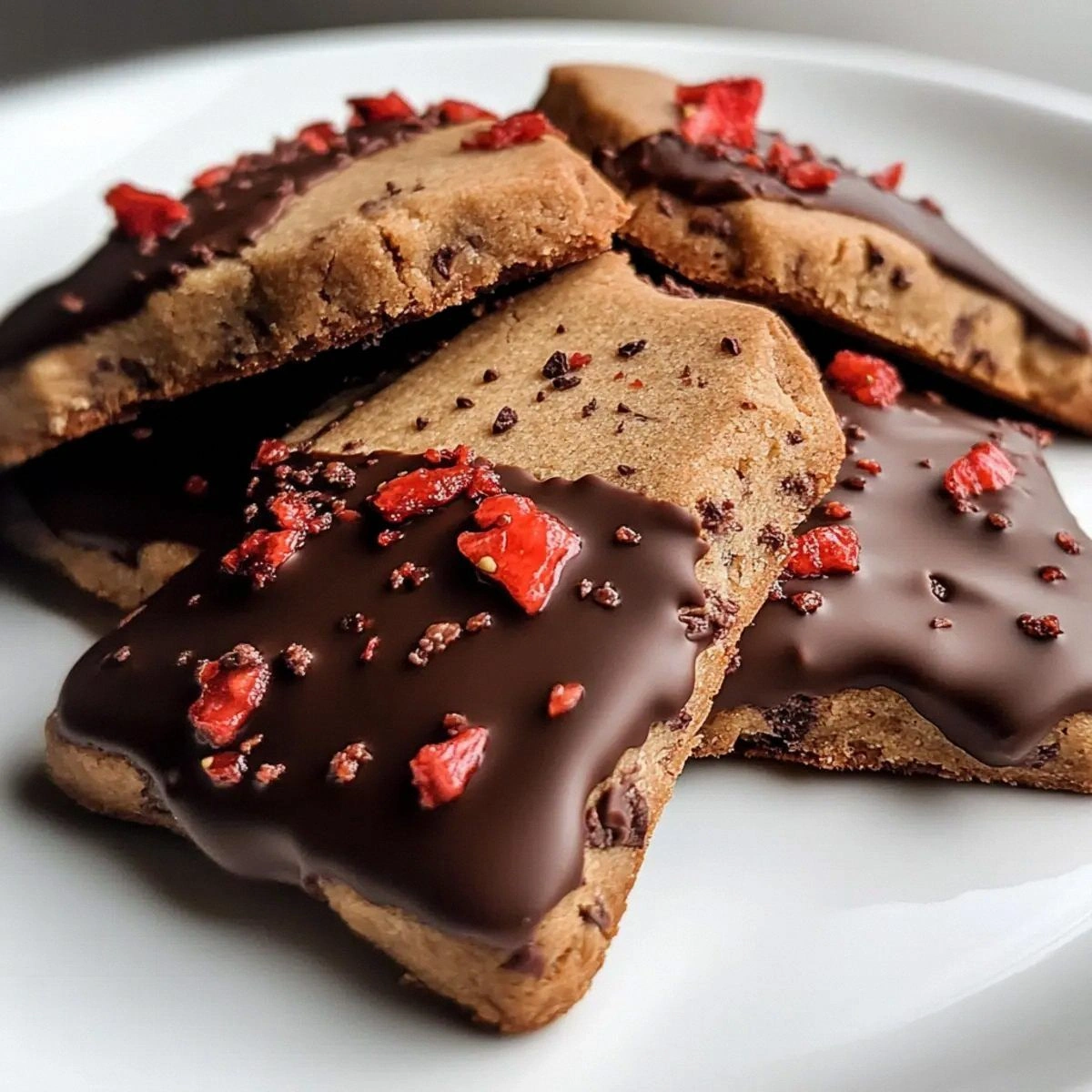 Chocolate Dipped Strawberry Shortbread Cookies that Wow!