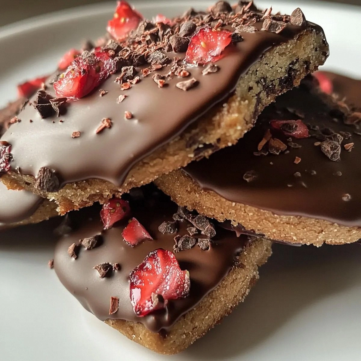 Chocolate Dipped Strawberry Shortbread Cookies that Wow!