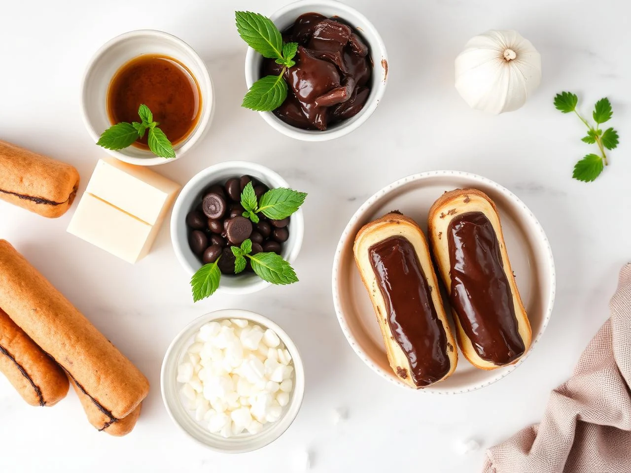 Ingredients for Chocolate Eclairs