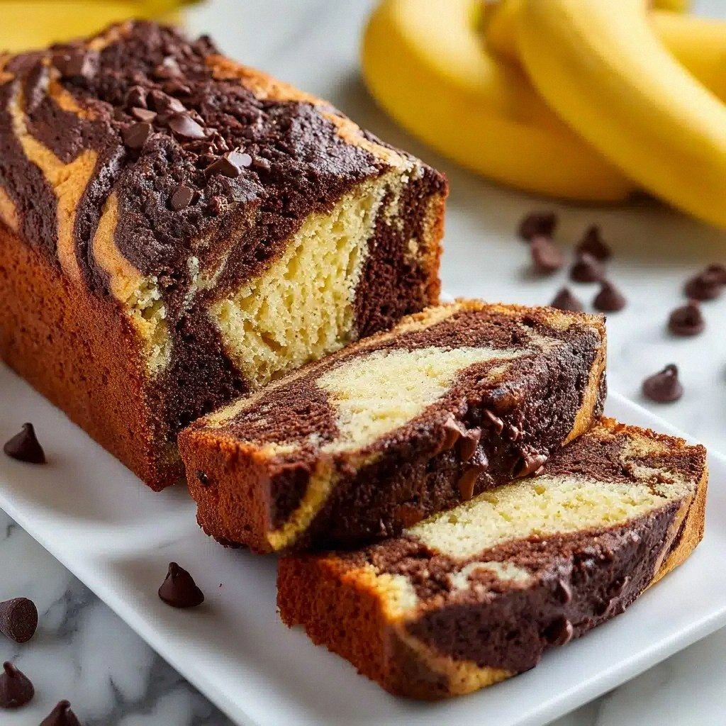Chocolate Marble Banana Bread 