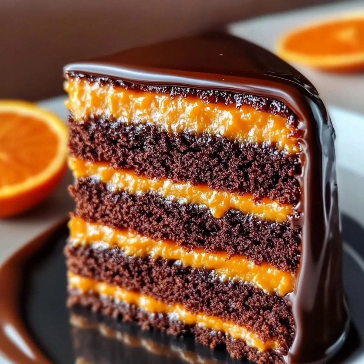 Chocolate Orange Layer Cake with Ganache for Celebrations