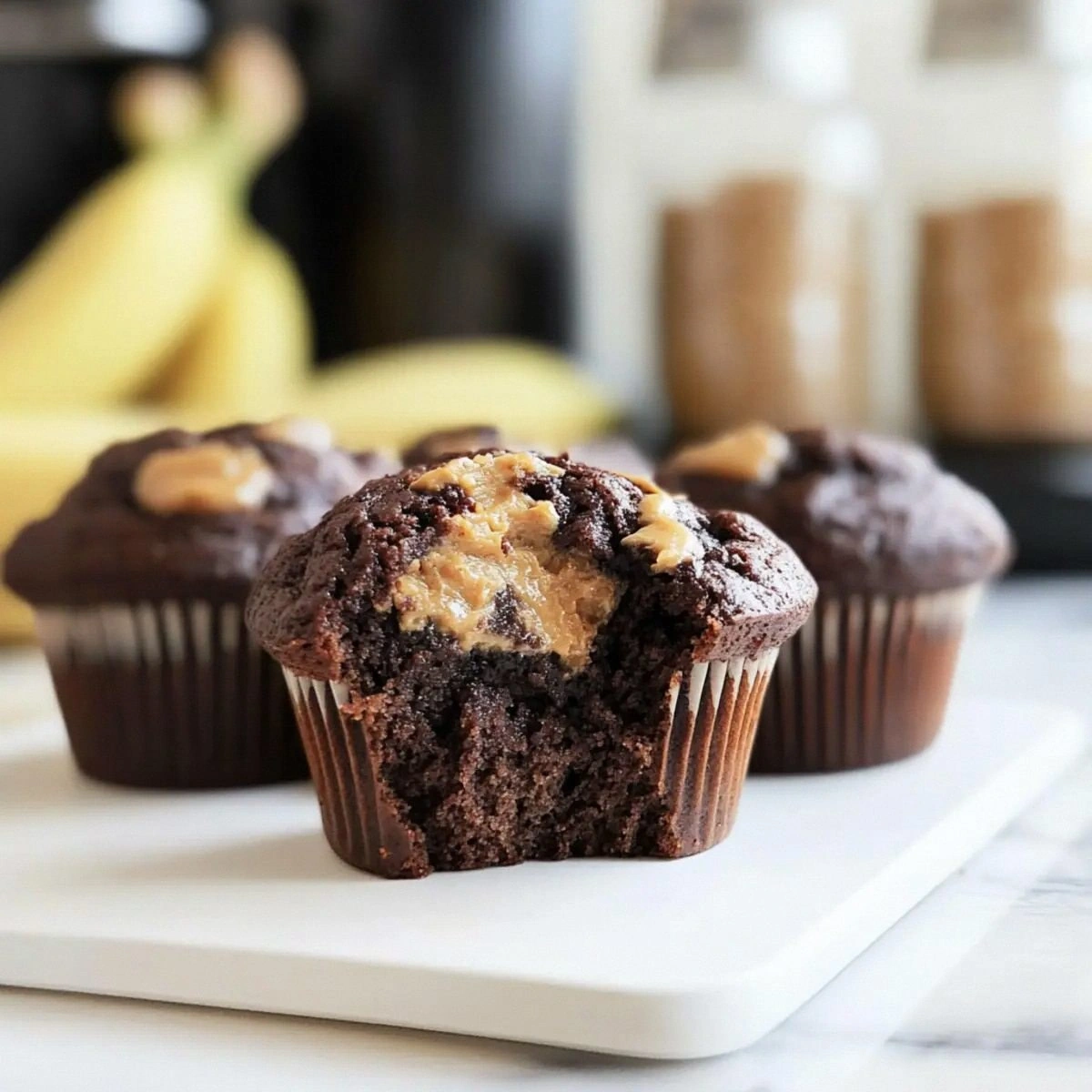 Chocolate Peanut Butter Banana Muffins for Ultimate Indulgence