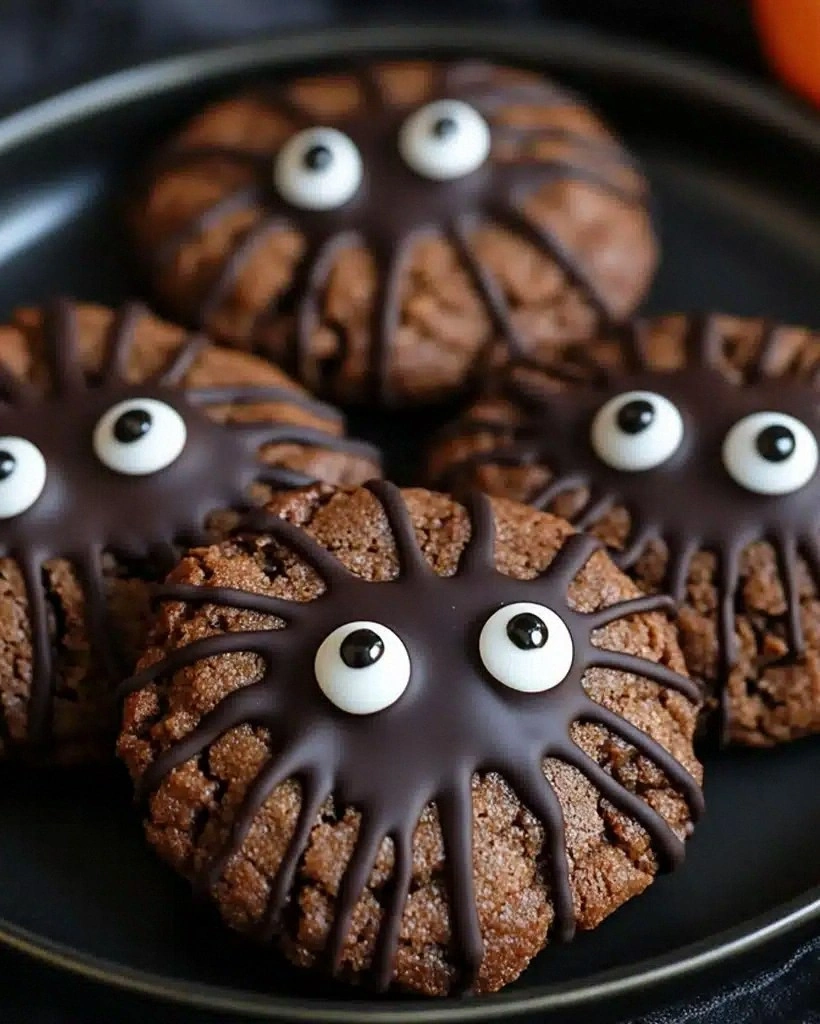 Chocolate Pumpkin Spider Cookies – Spooky Halloween Treats
