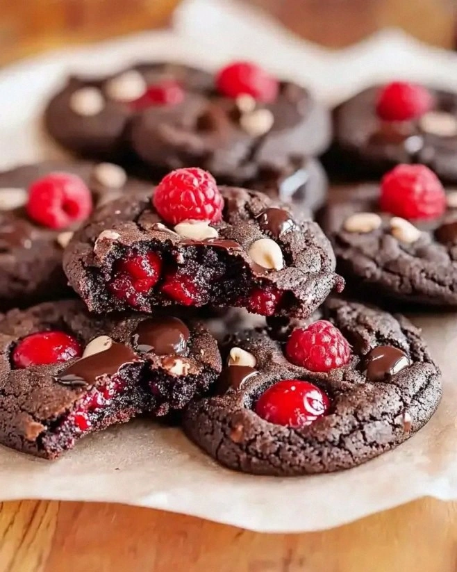 Chocolate Raspberry Delight Cookies to Satisfy Cravings!
