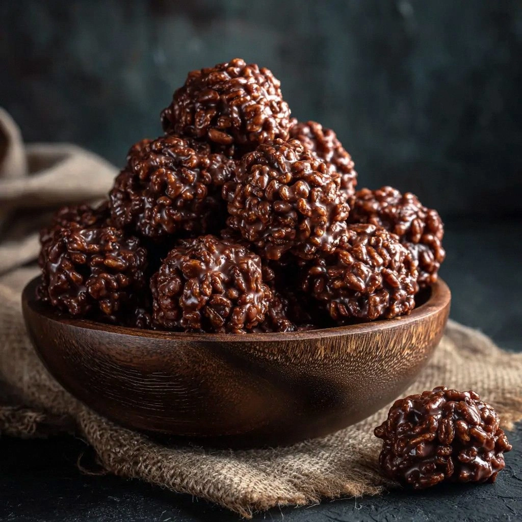 Chocolate Rice Krispie Balls: 