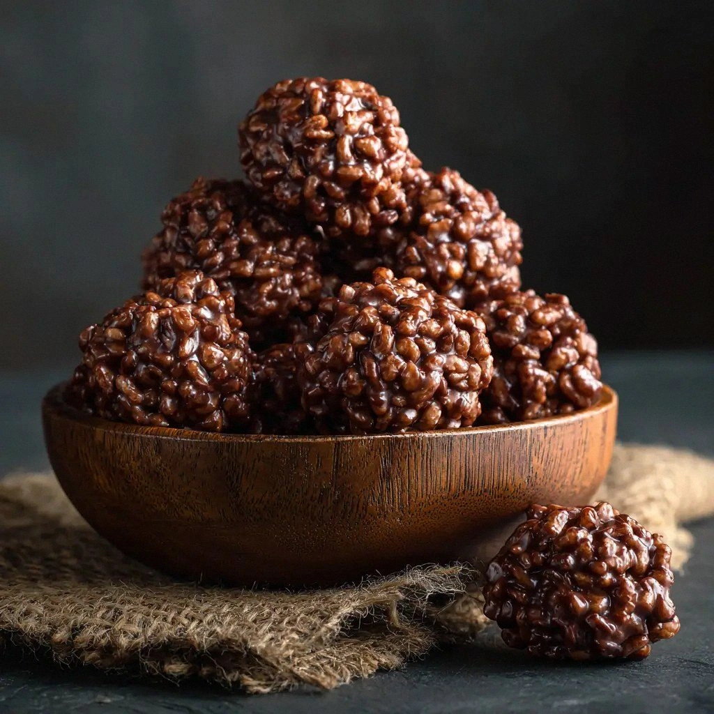 Chocolate Rice Krispie Balls: 