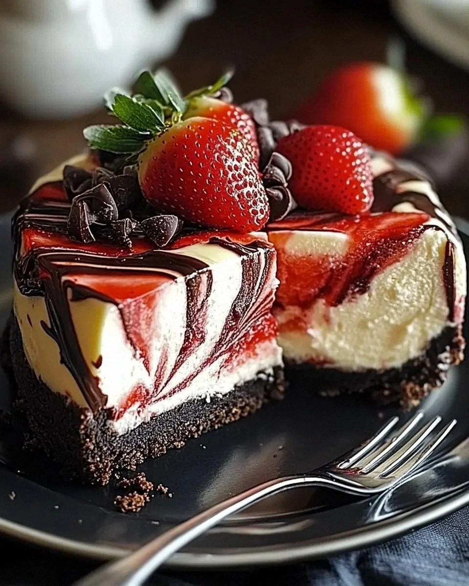 Chocolate Strawberry Swirl Cheesecake: A Must-Try Recipe!