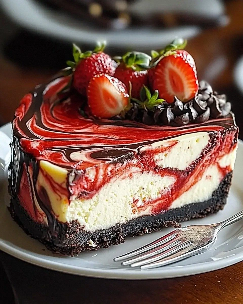 Chocolate Strawberry Swirl Cheesecake: A Must-Try Recipe!