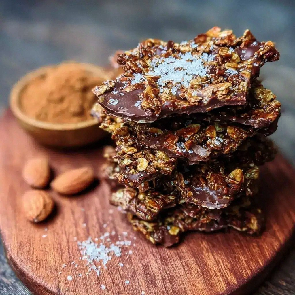 Chocolate Tahini Granola Bark 