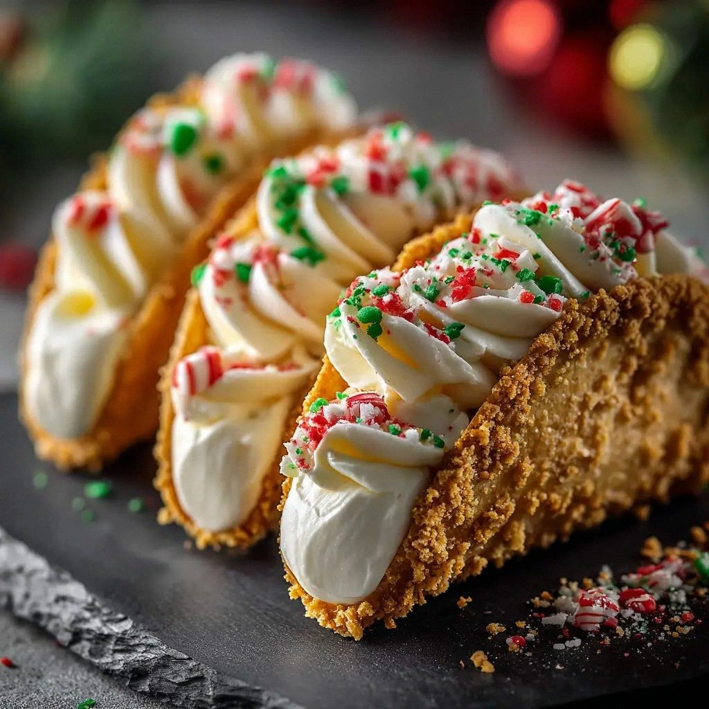 Christmas Cheesecake Tacos: Th