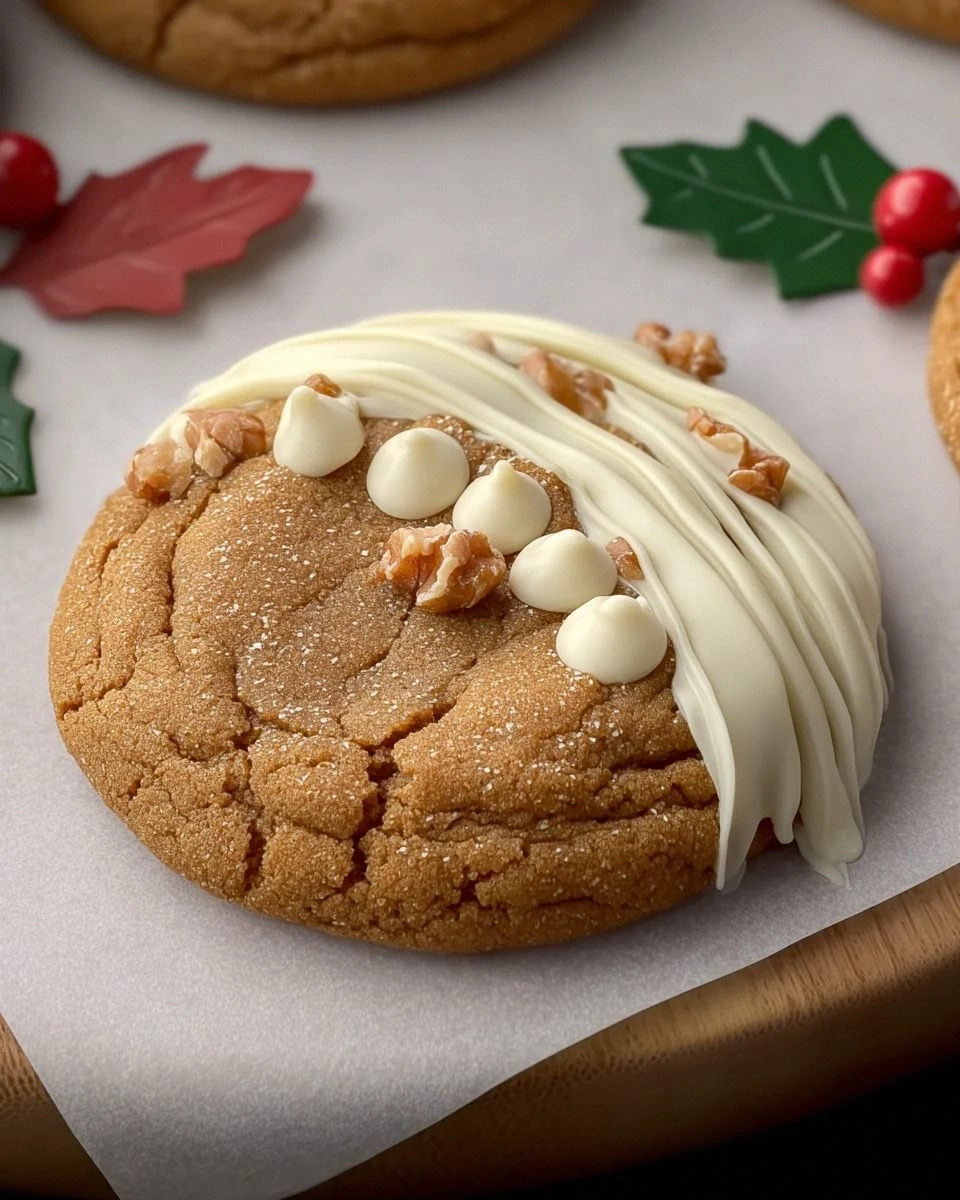 Christmas Chewy Maple Cookies with White Chocolate