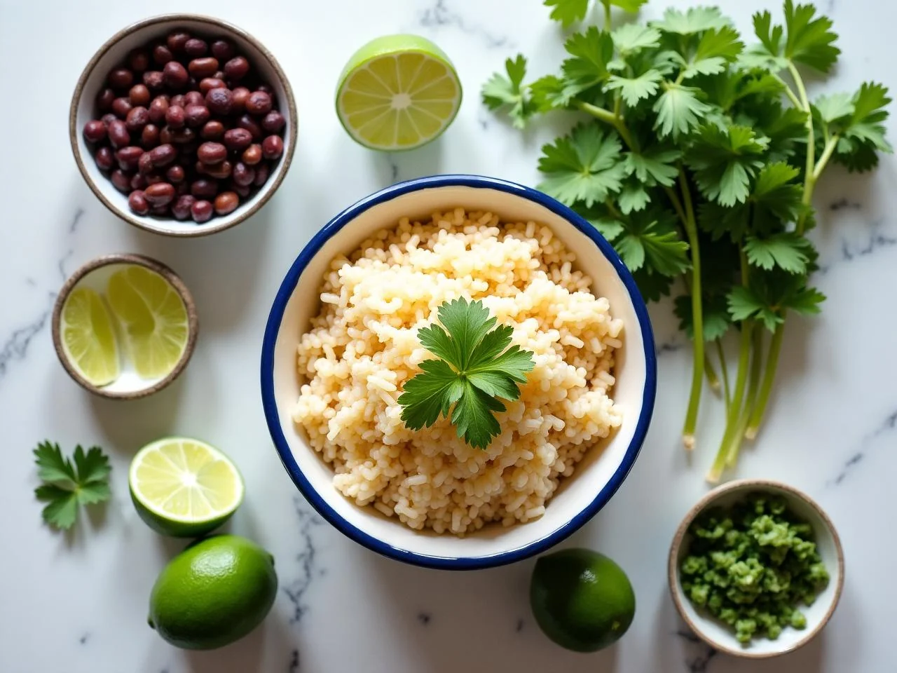 Ingredients for Cilantro Lime Rice