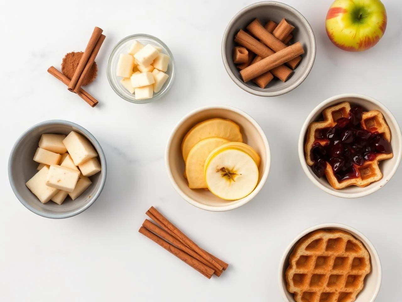 Ingredients for Cinnamon Apple Waffle