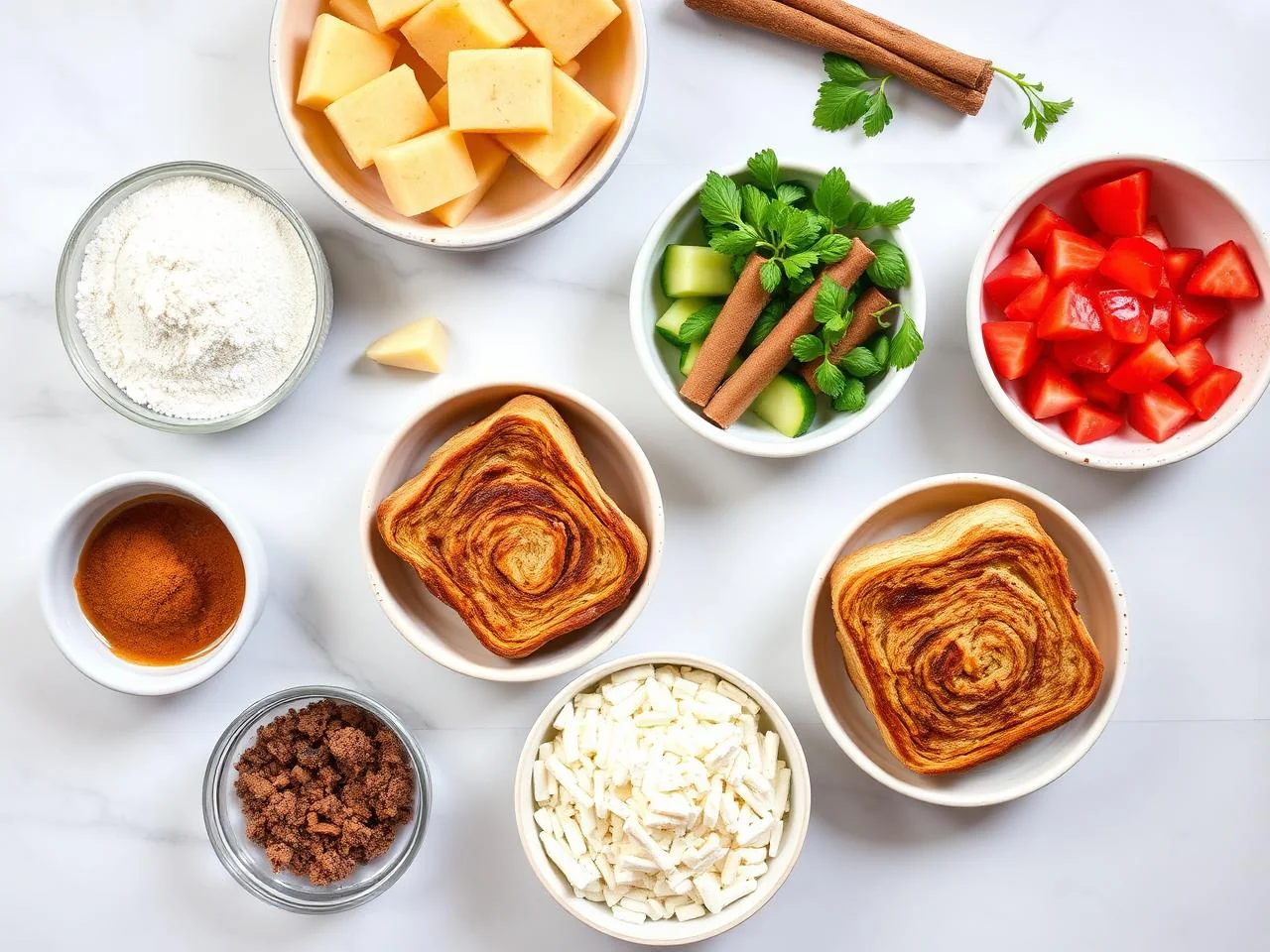 Ingredients for Cinnamon Roll French Toast