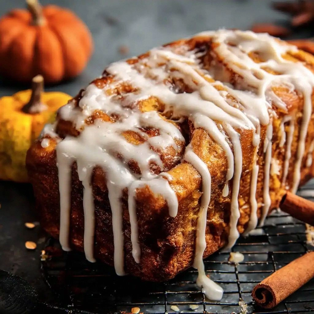 Cinnamon Roll Pumpkin Bread wi