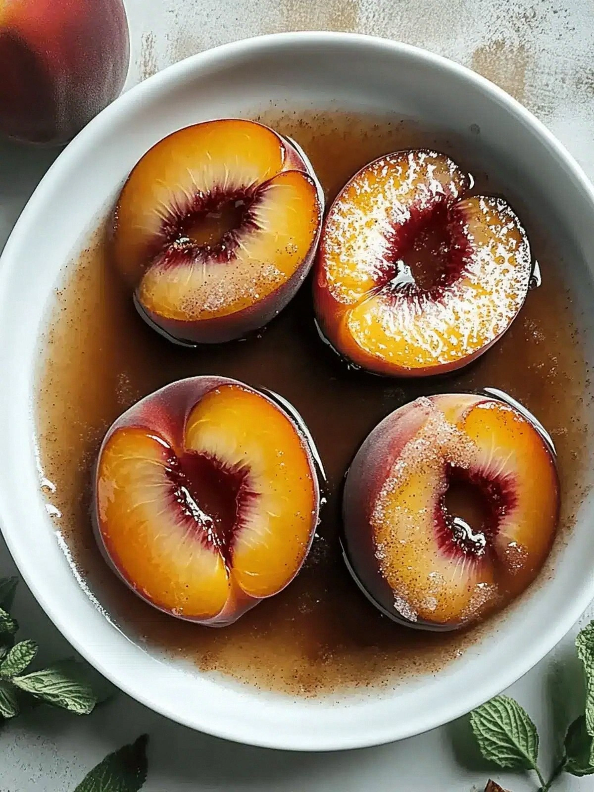 Cinnamon Sugar Baked Peaches f