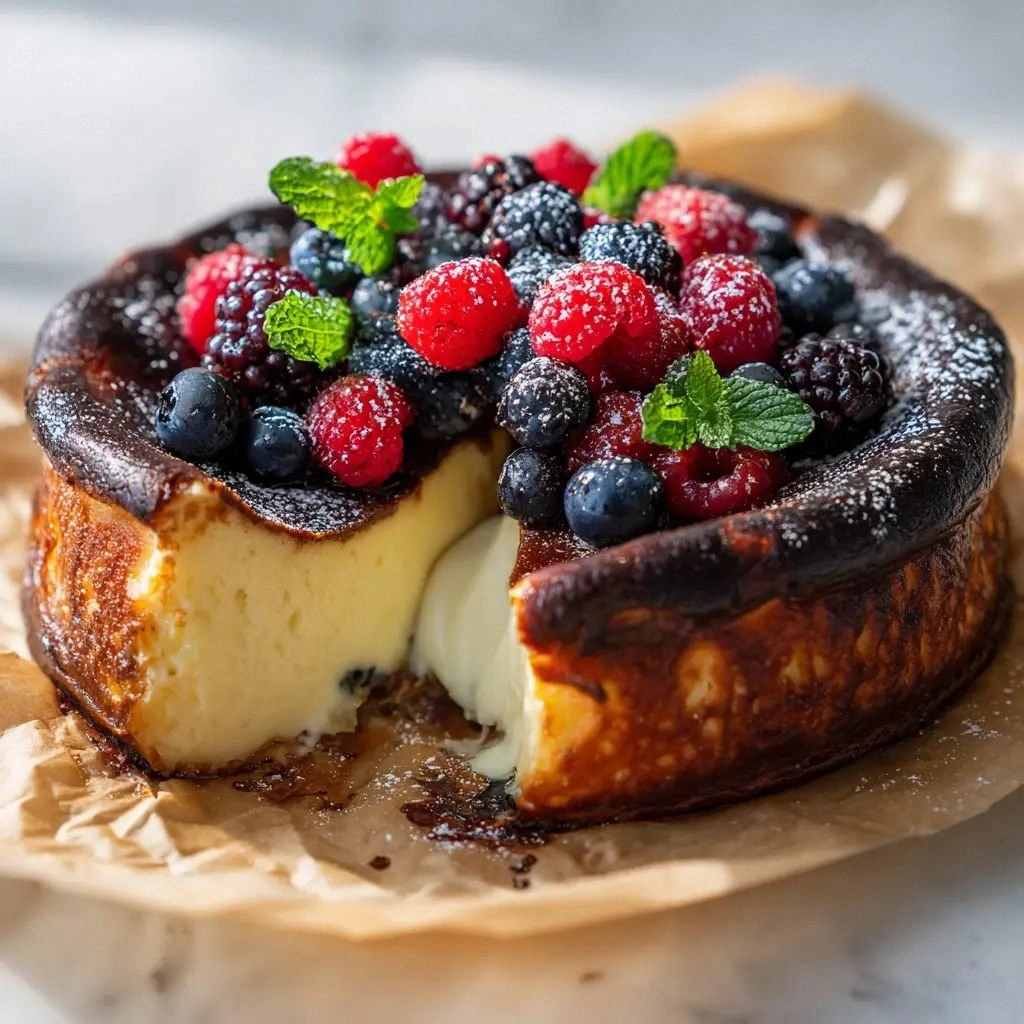 Citrus Berry Burnt Cheesecake: