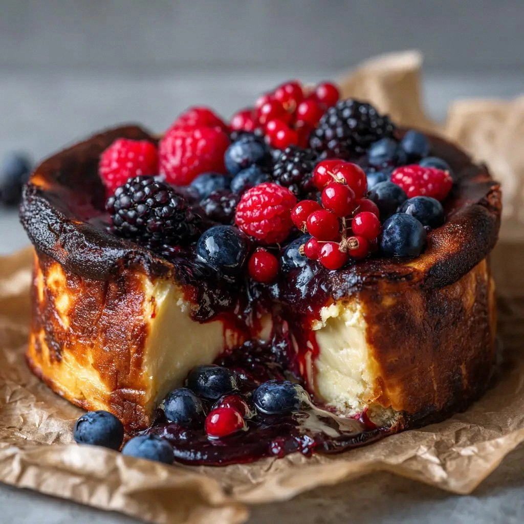 Citrus Berry Burnt Cheesecake: