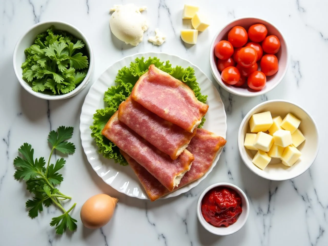 Ingredients for Classic BLT Sandwich