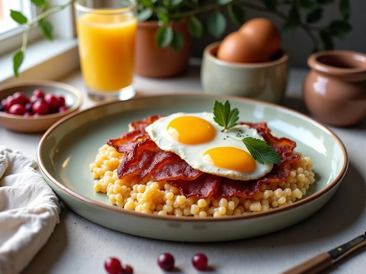Classic Eggs and Bacon Breakfast