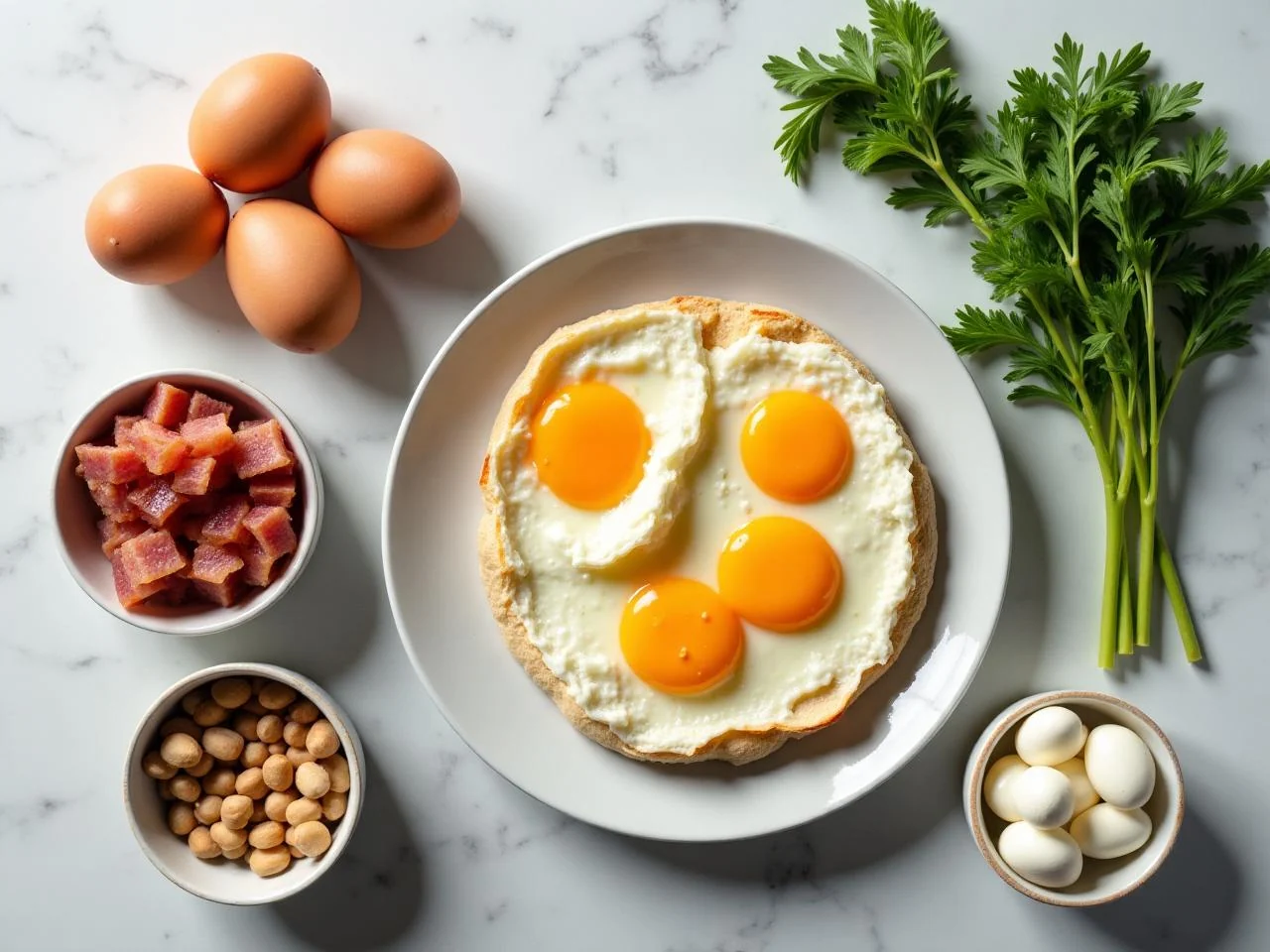 Ingredients for Classic Eggs and Bacon Breakfast
