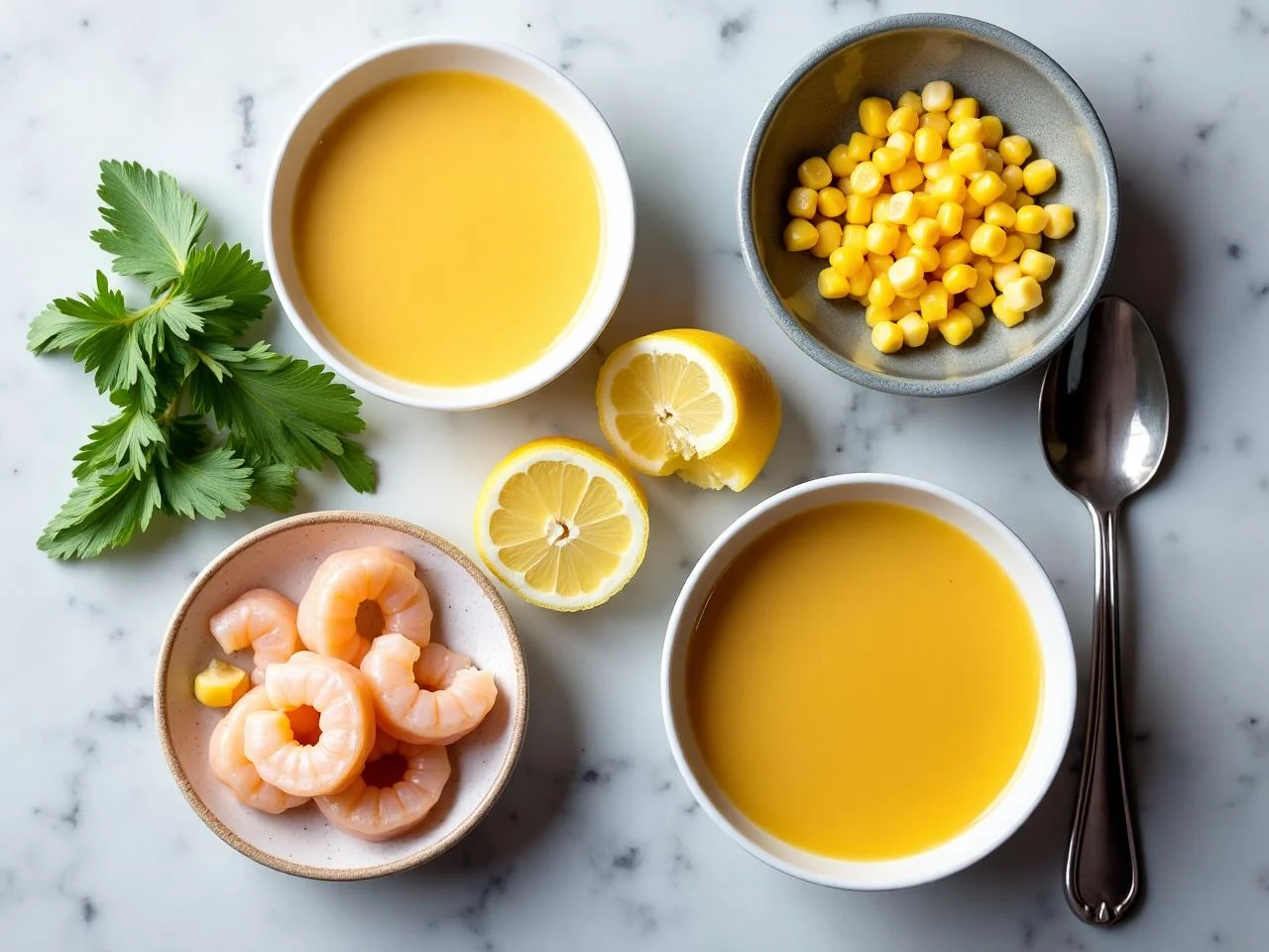 Ingredients for Corn and Shrimp Chowder