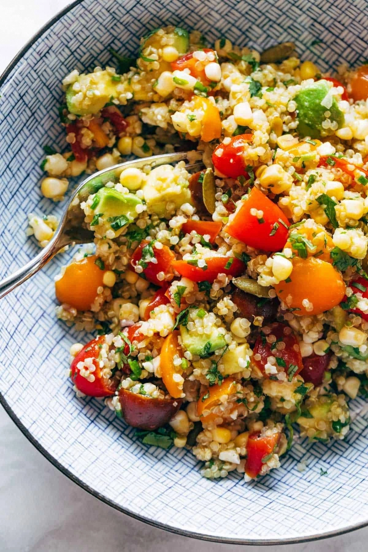 Corn, Avocado, and Quinoa Sala