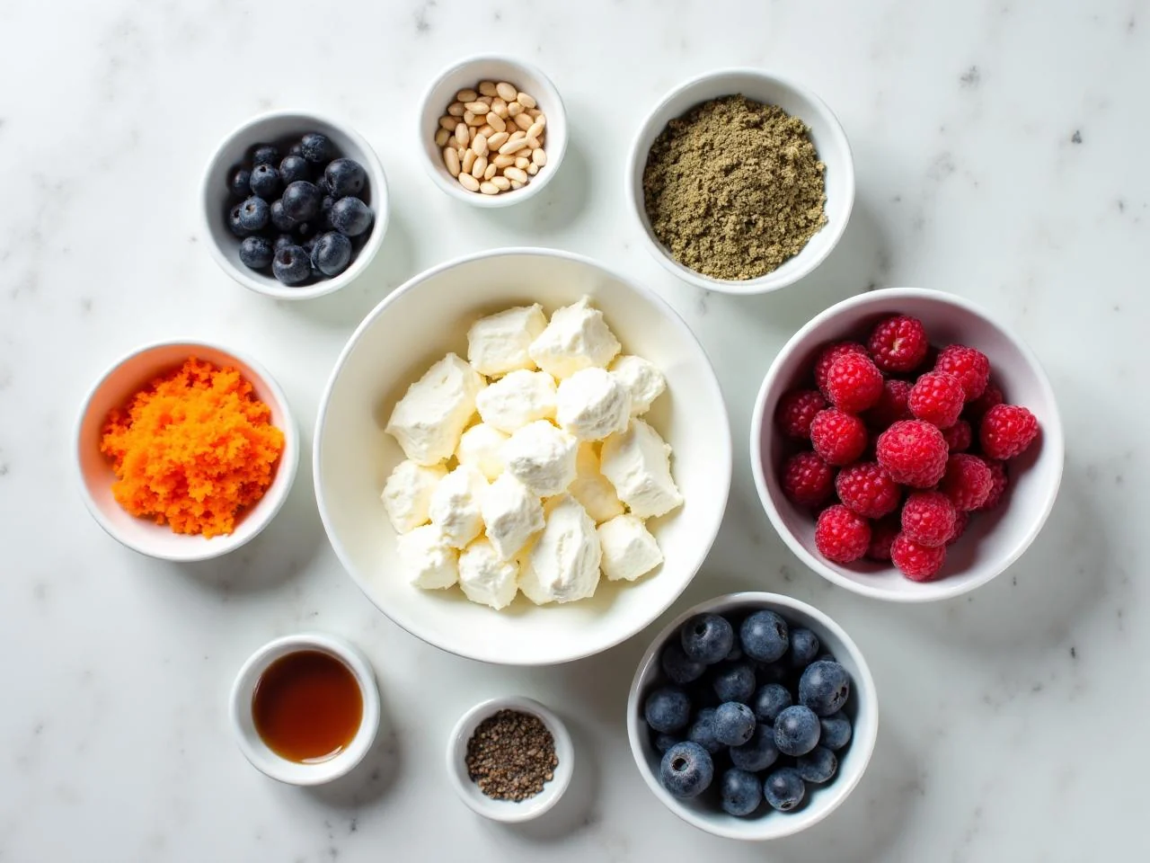 Ingredients for Cottage Cheese Bowl with Berries