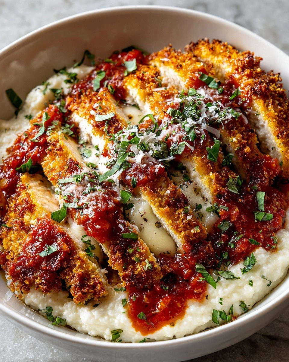 Cottage Cheese Chicken Parm Bowl (Creamy, High-Protein Comfort Dinner)