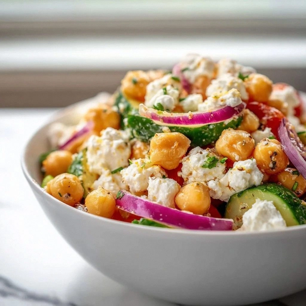Cottage Cheese Chickpea Salad 