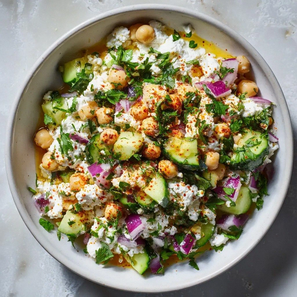 Cottage Cheese Chickpea Salad 